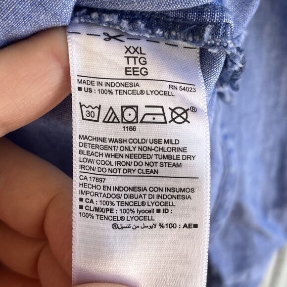 Old Navy Womens The Classic Shirt Size XXL Tencel Lyocell Chambray Button Up - Picture 10 of 11